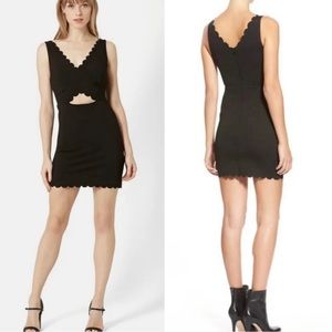 Top Shop Black Cut Out Scalloped Bodycon Dress